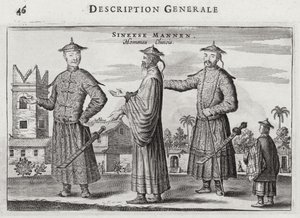 Kinesiske mænd, en generel beskrivelse fra en beretning om en hollandsk ambassade i Kina, 1665